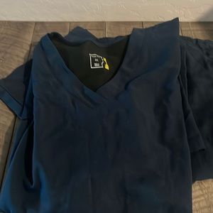 Navy blue scuba top 2x bottom xl